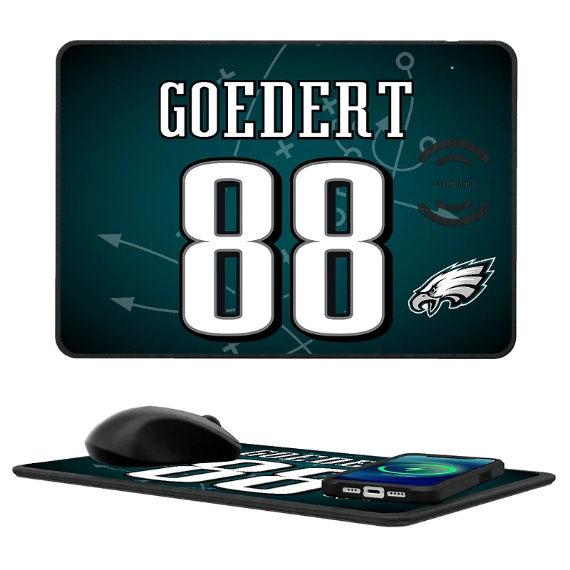 Keyscaper Dallas Goedert Philadelphia Eagles Wireless Charger and Mouse Pad