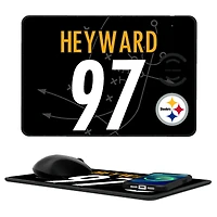 Keyscaper Cameron Heyward Pittsburgh Steelers Wireless Charger and Mouse Pad