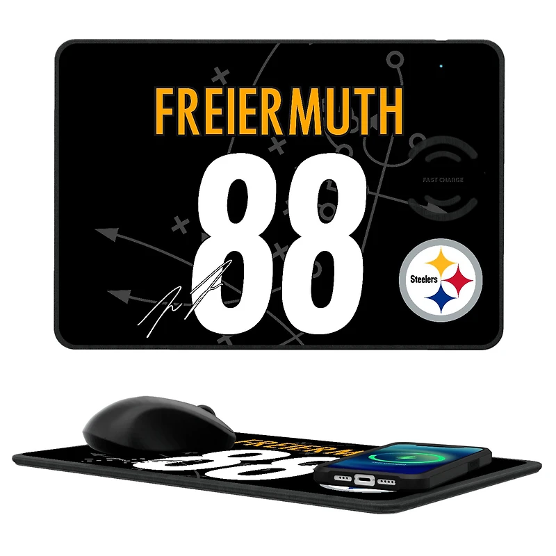 Keyscaper Pat Freiermuth Pittsburgh Steelers Wireless Charger and Mouse Pad