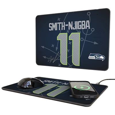 Keyscaper Jaxon Smith-Njigba Seattle Seahawks Wireless Charger and Mouse Pad