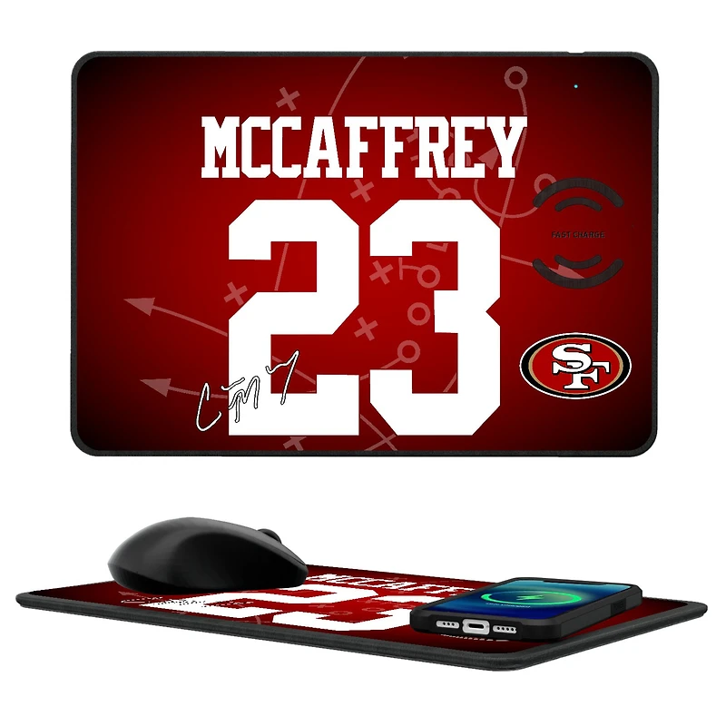 Keyscaper Christian McCaffrey San Francisco 49ers Wireless Charger and Mouse Pad