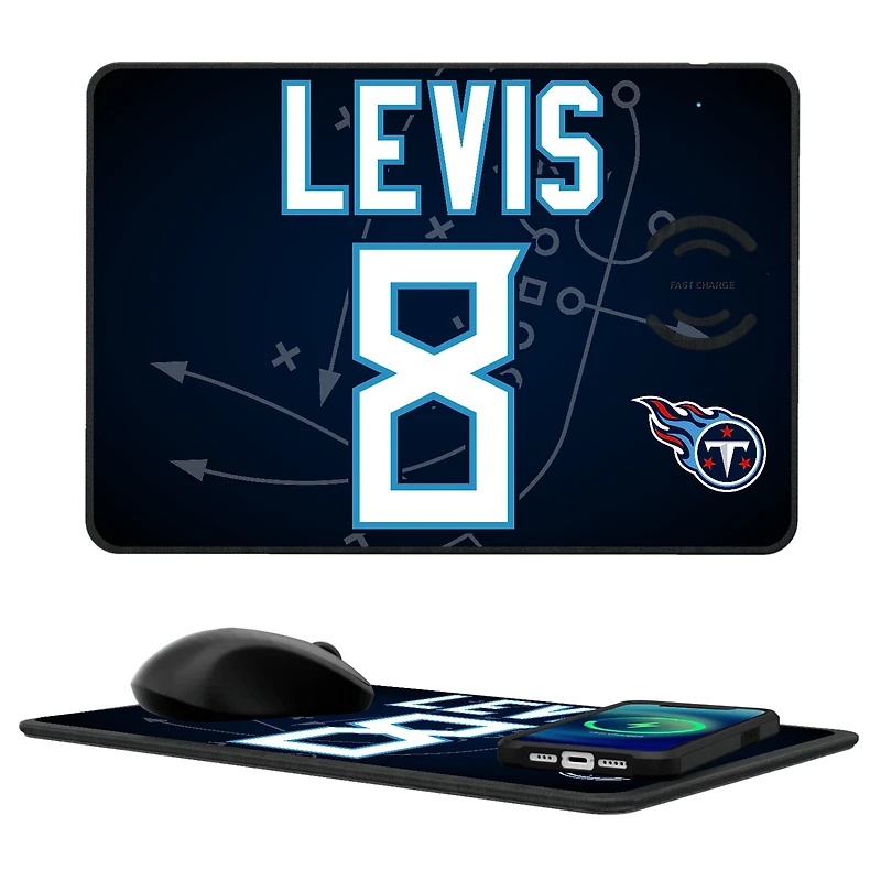 Keyscaper Will Levis Tennessee Titans Wireless Charger and Mouse Pad