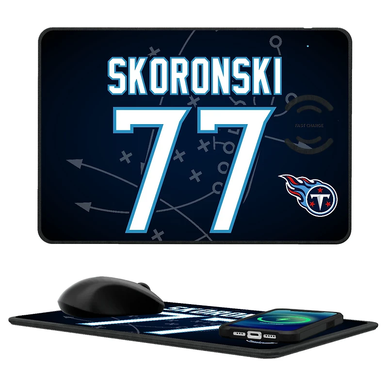 Keyscaper Peter Skoronski Tennessee Titans Wireless Charger and Mouse Pad