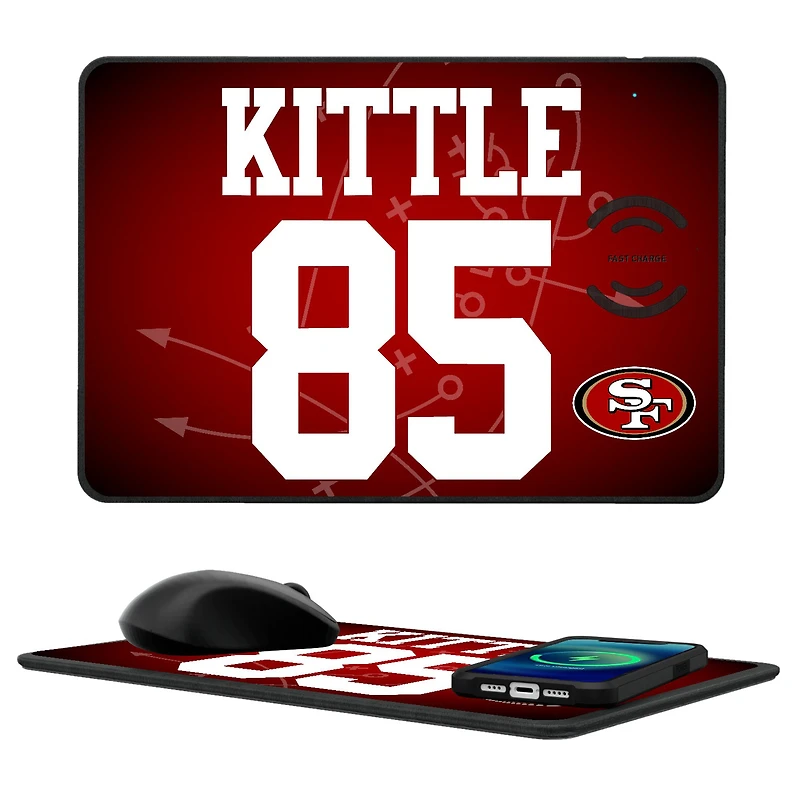 Keyscaper George Kittle San Francisco 49ers Wireless Charger and Mouse Pad