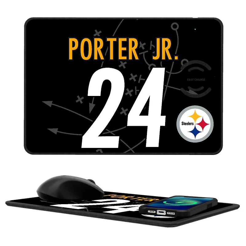 Keyscaper Joey Porter Jr. Pittsburgh Steelers Wireless Charger and Mouse Pad
