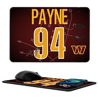 Keyscaper Daron Payne Washington Commanders Wireless Charger and Mouse Pad