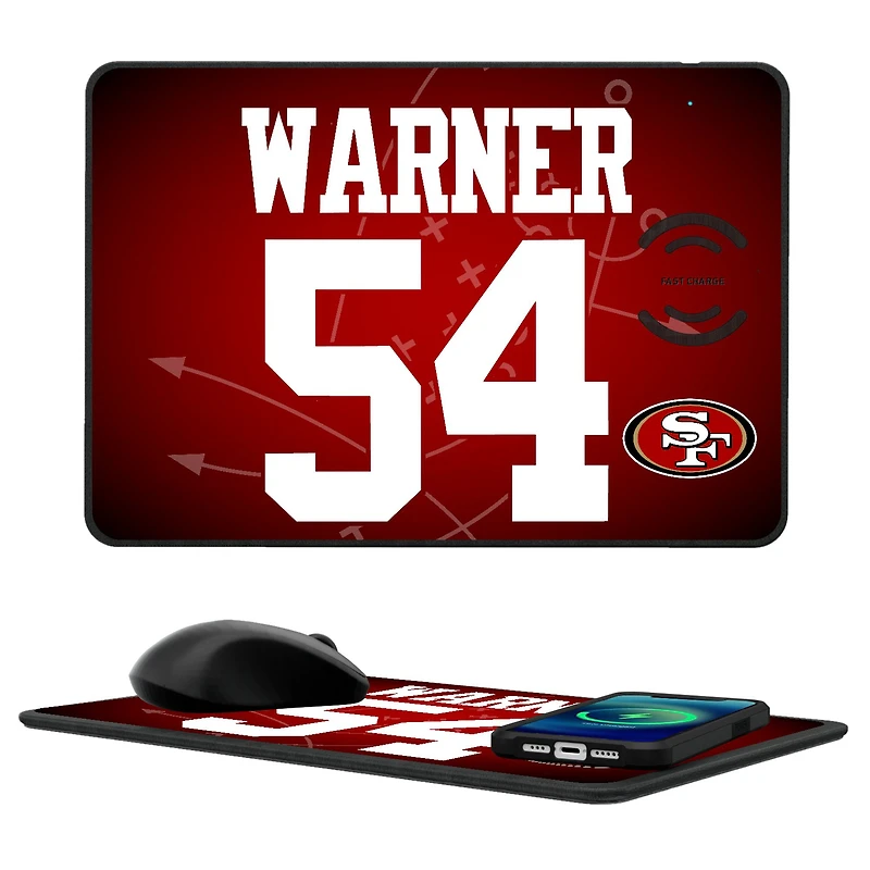 Keyscaper Fred Warner San Francisco 49ers Wireless Charger and Mouse Pad