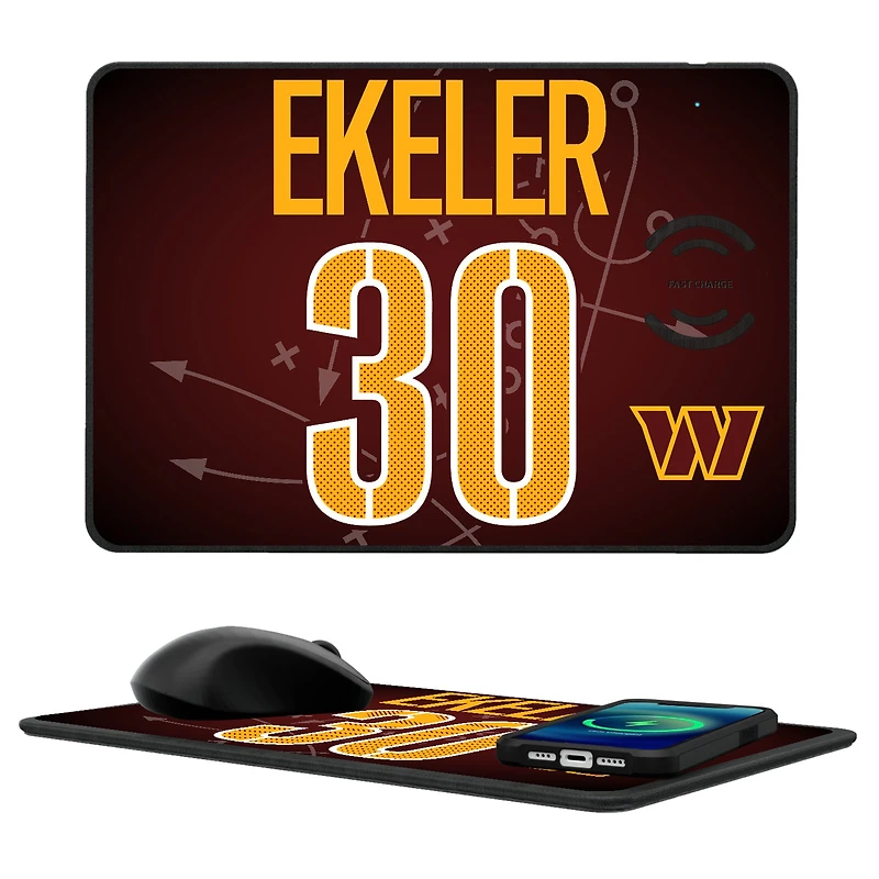 Keyscaper Austin Ekeler Washington Commanders Wireless Charger and Mouse Pad