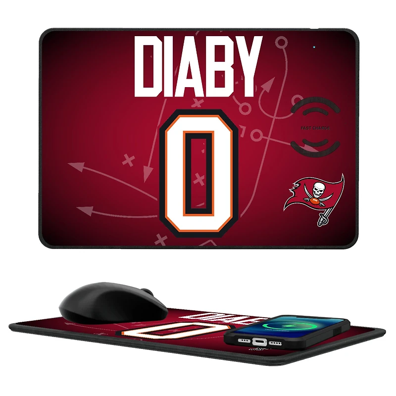Keyscaper YaYa Diaby Tampa Bay Buccaneers Wireless Charger and Mouse Pad