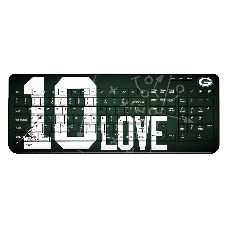 Keyscaper Jordan Love Green Bay Packers Wireless Keyboard