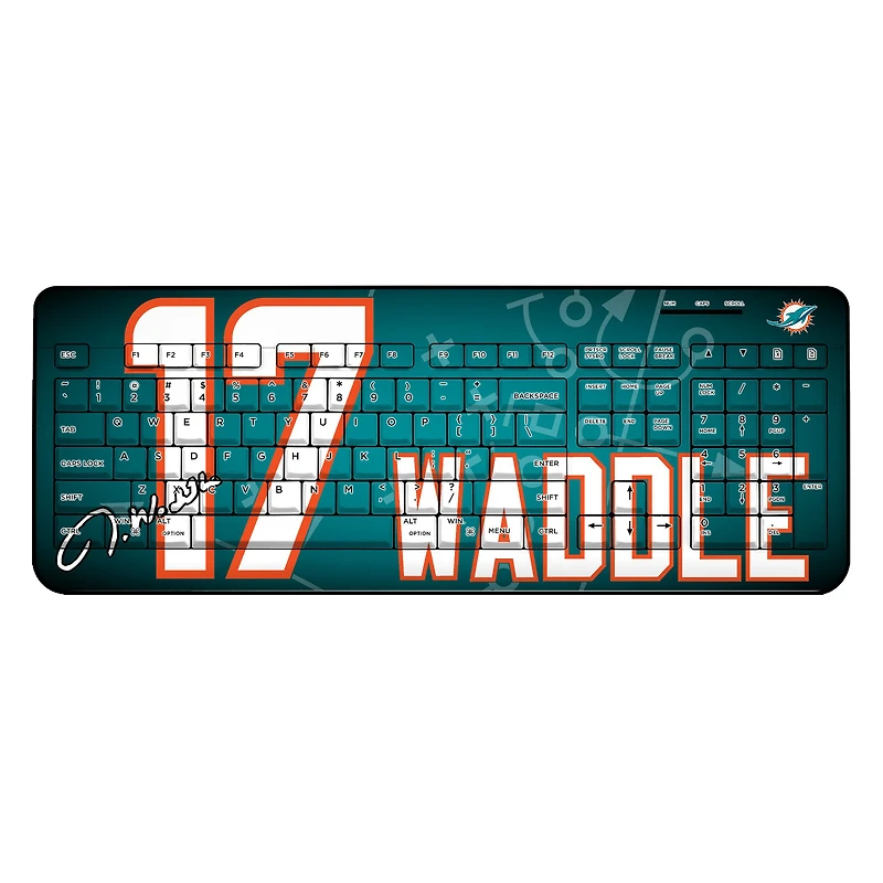 Keyscaper Jaylen Waddle Miami Dolphins Wireless Keyboard