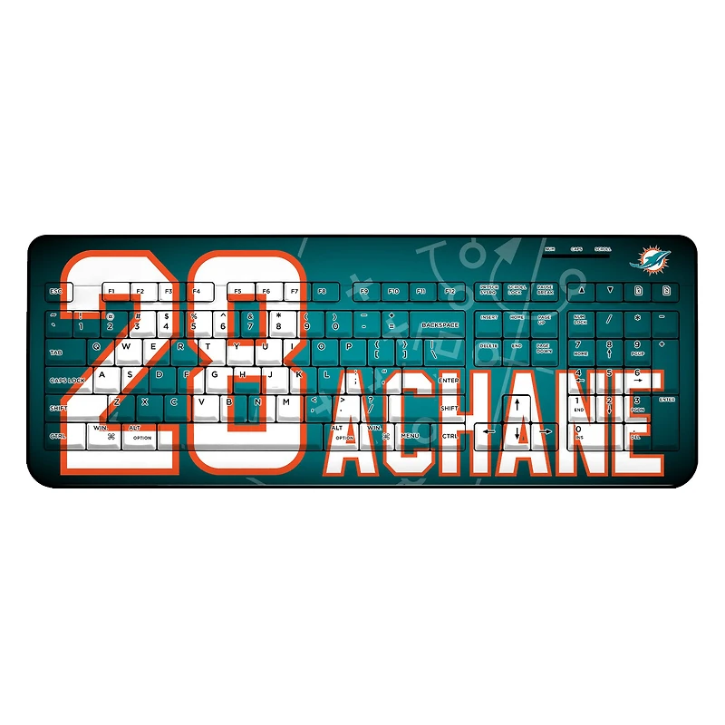 Keyscaper De’Von Achane Miami Dolphins Wireless Keyboard