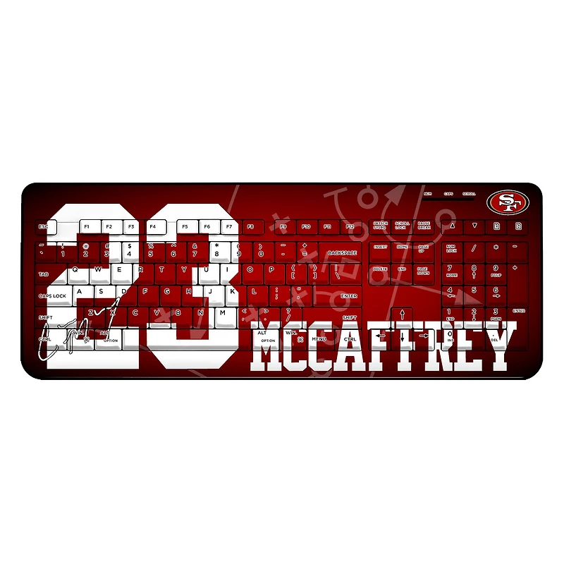 Keyscaper Christian McCaffrey San Francisco 49ers Wireless Keyboard