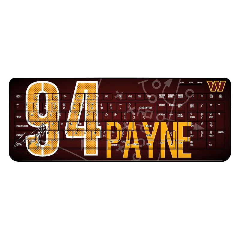 Keyscaper Daron Payne Washington Commanders Wireless Keyboard