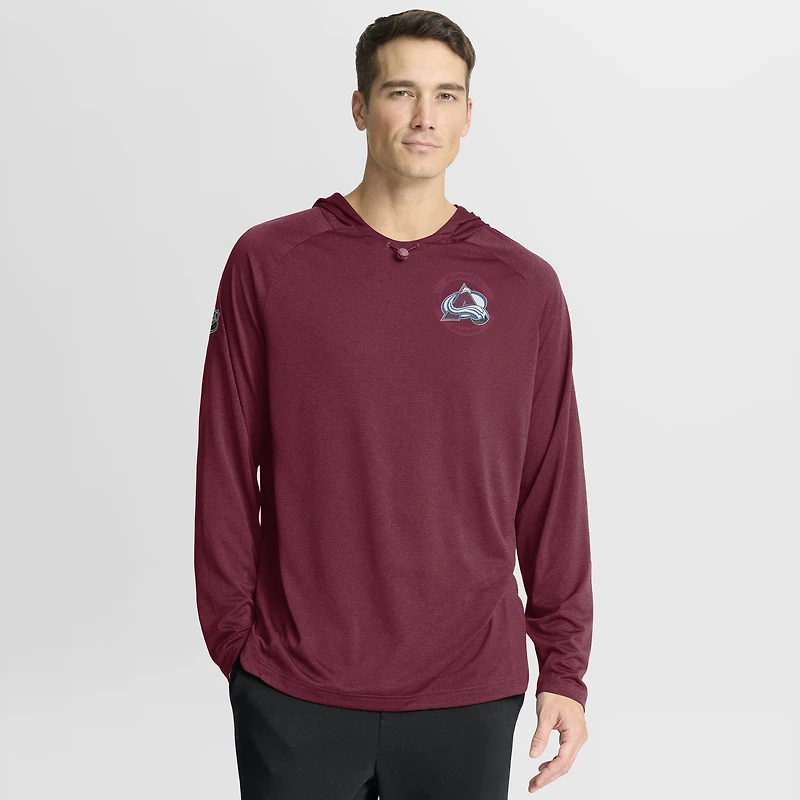 Men's Fanatics Burgundy Colorado Avalanche Authentic Pro Rink Raglan Hoodie
