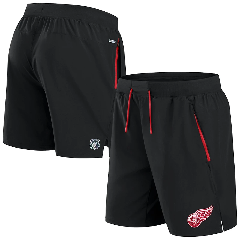 Men's Fanatics Black Detroit Red Wings Authentic Pro Rink Performance Shorts