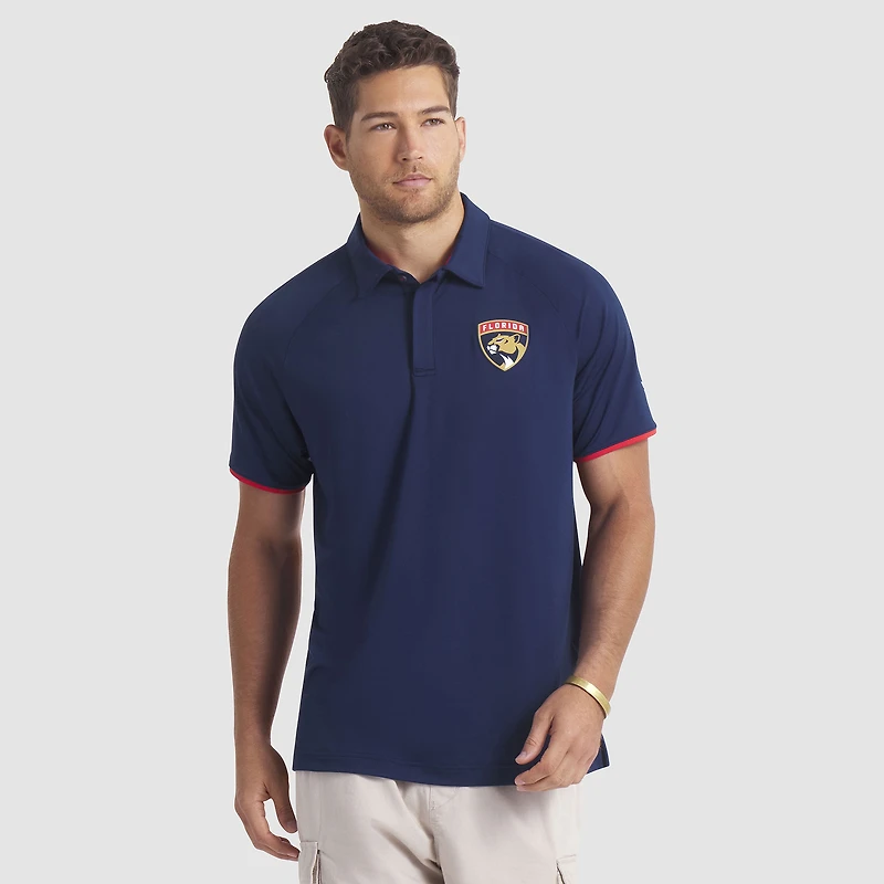 Men's Fanatics Navy Florida Panthers Authentic Pro Rink Raglan Polo