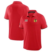 Men's Fanatics Red Chicago Blackhawks Authentic Pro Rink Centennial Raglan Polo