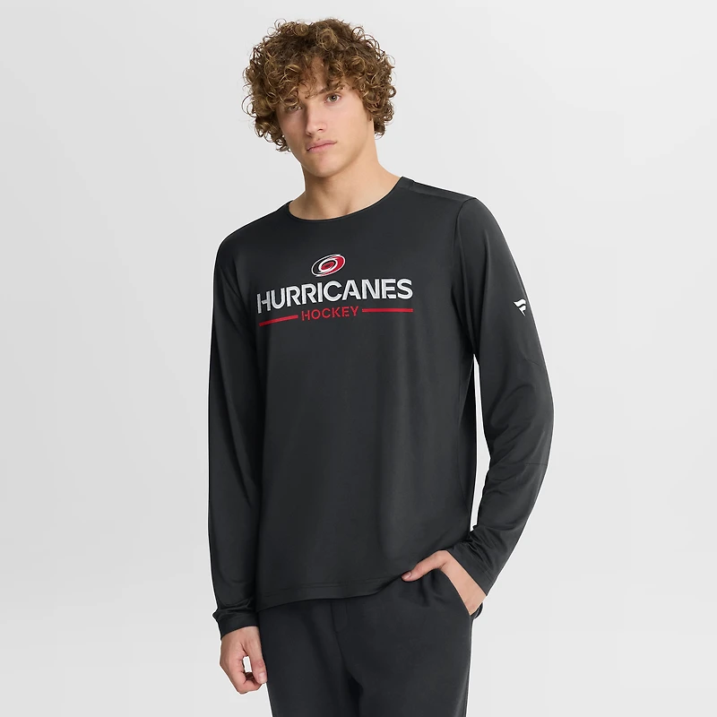 Men's Fanatics Black Carolina Hurricanes Authentic Pro Rink Tech Long Sleeve T-Shirt
