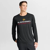 Men's Fanatics Black Chicago Blackhawks Authentic Pro Rink Tech Long Sleeve T-Shirt