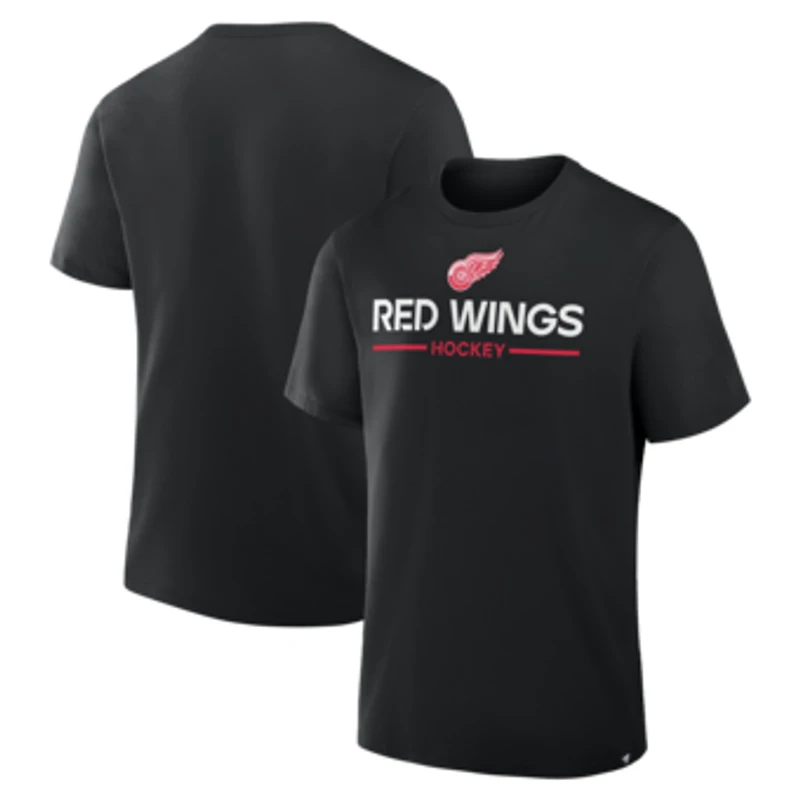 Men's Fanatics Black Detroit Red Wings Authentic Pro Primary T-Shirt