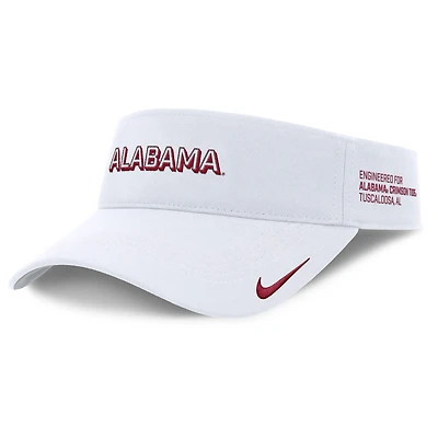 Men's Nike White Alabama Crimson Tide 2025 On-Field Gameday Performance Ace Adjustable Visor
