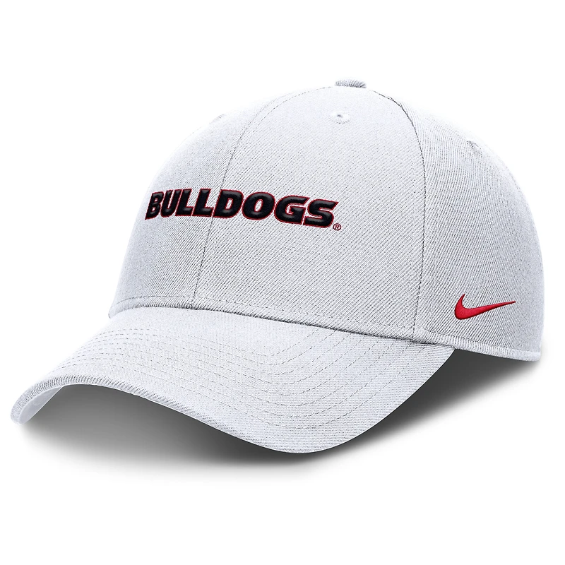 Men's Nike White Georgia Bulldogs 2025 On-Field Rise Performance Adjustable Hat