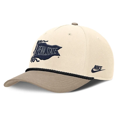 Men's Nike Natural Penn State Nittany Lions Rise Legacy Throwback Logo Adjustable Hat