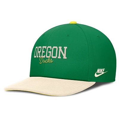 Men's Nike Green/Cream Oregon Ducks Pro Legacy Script Snapback Hat