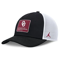 Men's Jordan Brand  Black/White Oklahoma Sooners 2025 On-Field Rise Engineered Trucker Adjustable Hat