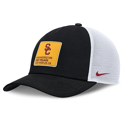 Men's Nike  Black/White USC Trojans 2025 On-Field Rise Engineered Trucker Adjustable Hat