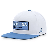 Men's Jordan Brand Light Blue/White North Carolina Tar Heels 2025 On-Field Patch Pro Dri-FIT Snapback Hat