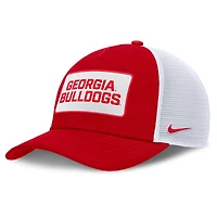 Men's Nike Red/White Georgia Bulldogs 2025 On-Field Rise Patch Trucker Adjustable Hat