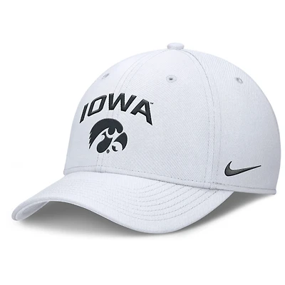 Men's Nike White Iowa Hawkeyes 2025 On-Field Rise Performance Flex Hat