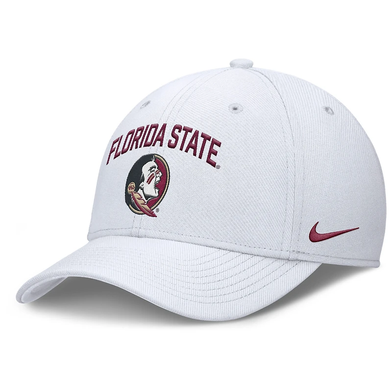 Men's Nike White Florida State Seminoles 2025 On-Field Rise Performance Flex Hat