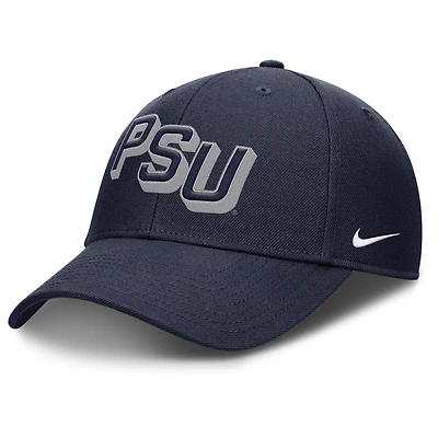 Men's Nike Navy Penn State Nittany Lions Slanted Primetime Rise Performance Adjustable Hat