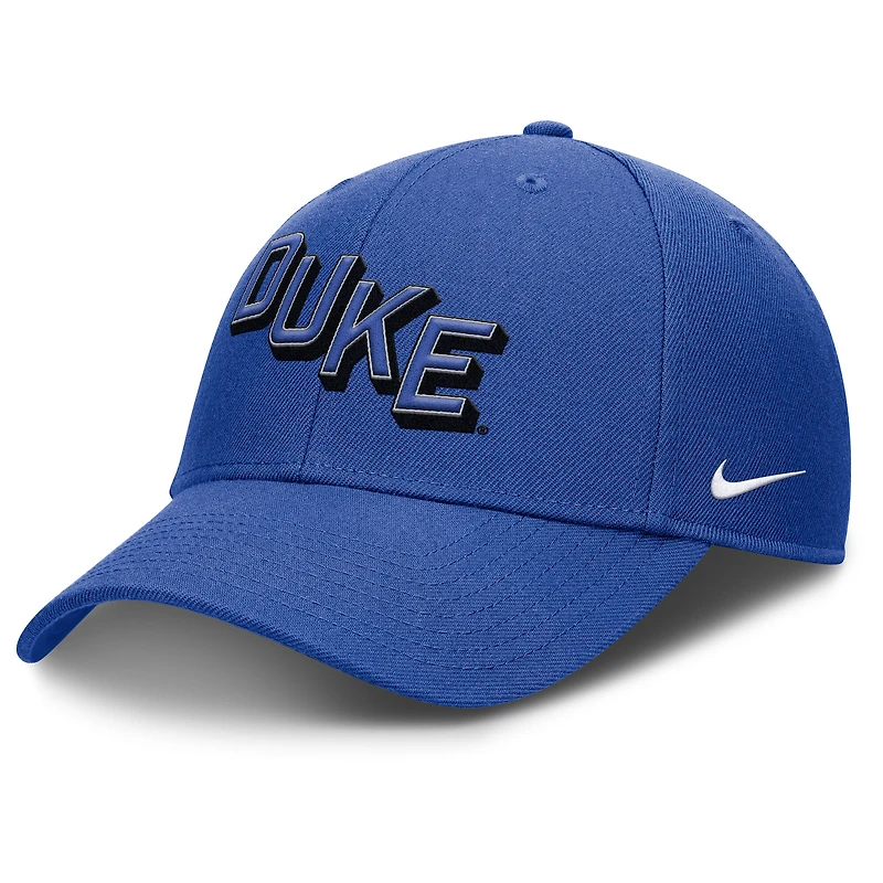 Men's Nike Royal Duke Blue Devils Slanted Primetime Rise Performance Adjustable Hat