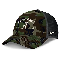 Men's Nike Camo Alabama Crimson Tide 2025 Military Appreciation Rise Adjustable Trucker Hat
