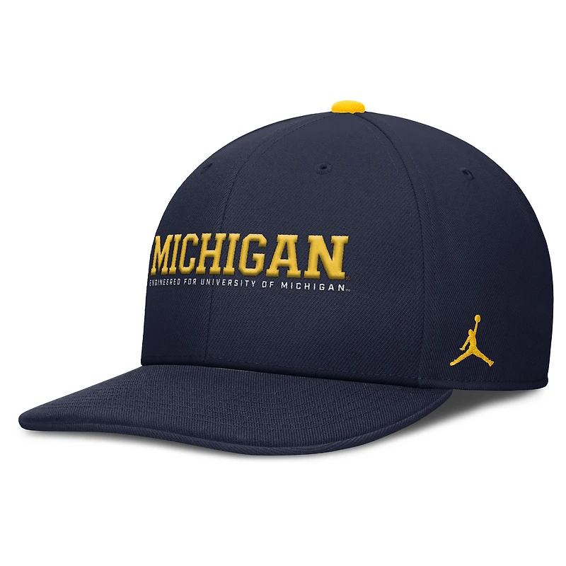 Men's Jordan Brand Navy Michigan Wolverines 2025 On-Field Pro Performance Adjustable Hat