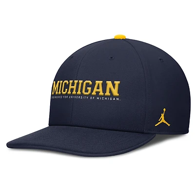 Men's Jordan Brand Navy Michigan Wolverines 2025 On-Field Pro Performance Adjustable Hat