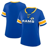 Women's Fanatics Royal Los Angeles Rams Redzone Draw Play Athena Lace-Up T-Shirt