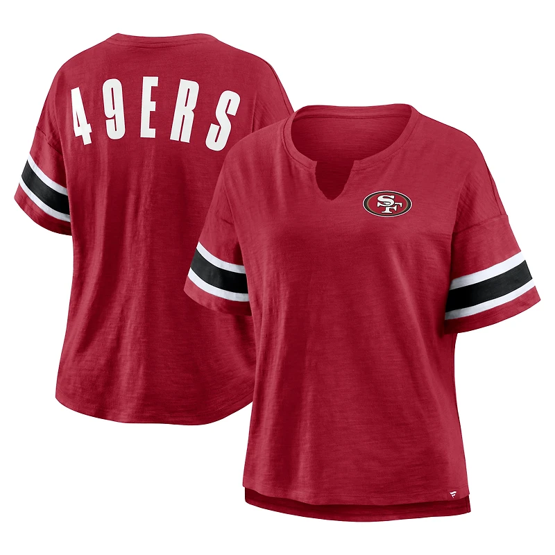 Women's Fanatics Scarlet San Francisco 49ers Redzone Curl Route T-Shirt
