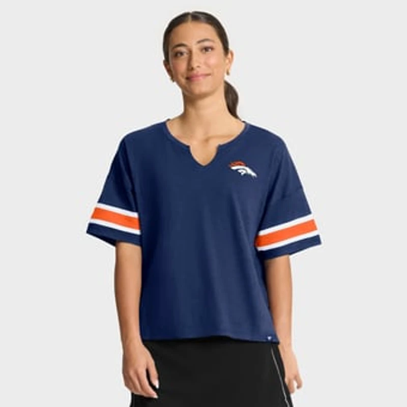 Women's Fanatics Navy Denver Broncos Redzone Curl Route T-Shirt