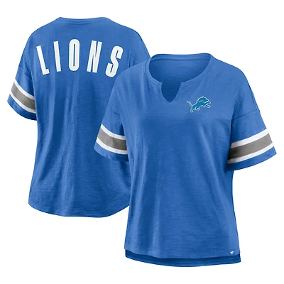 Women's Fanatics Blue Detroit Lions Redzone Curl Route T-Shirt