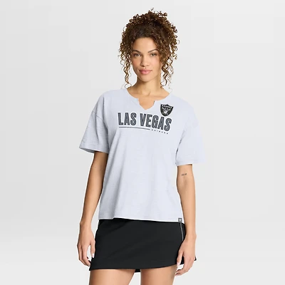 Women's Fanatics White Las Vegas Raiders Redzone Slub Boxy T-Shirt