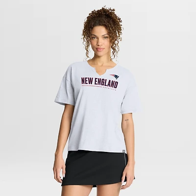 Women's Fanatics White New England Patriots Redzone Slub Boxy T-Shirt