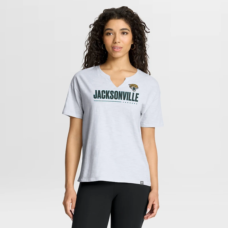 Women's Fanatics White Jacksonville Jaguars Redzone Slub Boxy T-Shirt