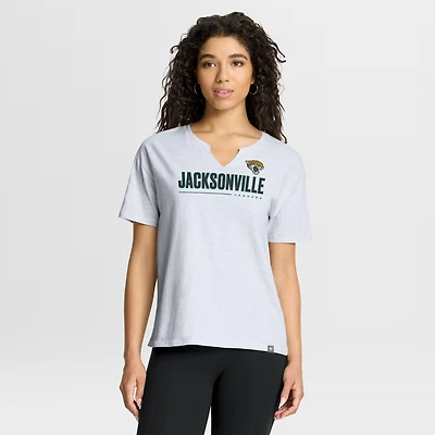 Women's Fanatics White Jacksonville Jaguars Redzone Slub Boxy T-Shirt