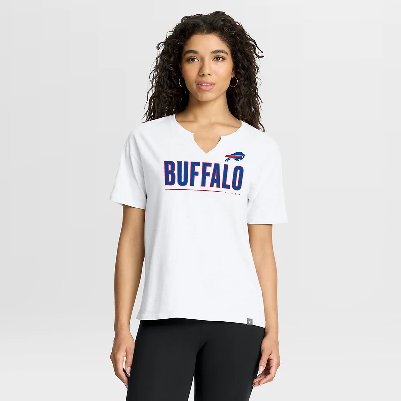 Women's Fanatics White Buffalo Bills Redzone Slub Boxy T-Shirt