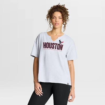 Women's Fanatics White Houston Texans Redzone Slub Boxy T-Shirt